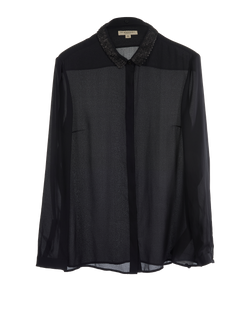 Burberry Sheer Blouse, Silk, Black, UK14, 2*