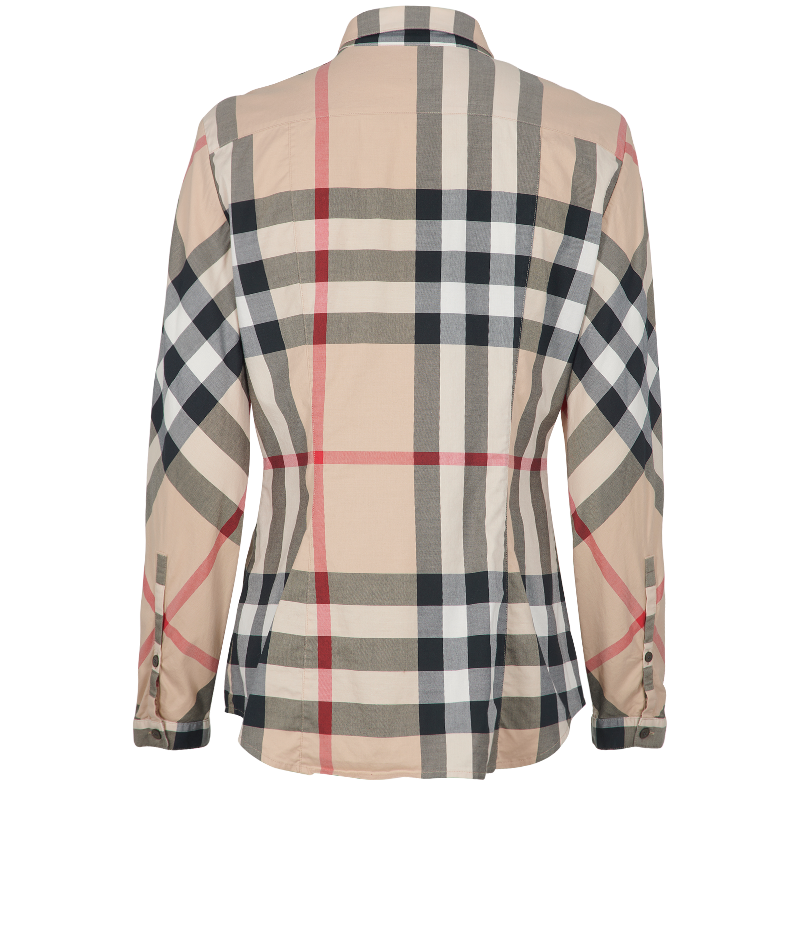 Burberry Check Shirt, &pound;220, Clothing, Beige, Cotton, Back view