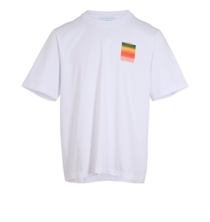 Casablanca Gradient Square T-Shirt, &pound;90, Clothing, White, Cotton, Front view