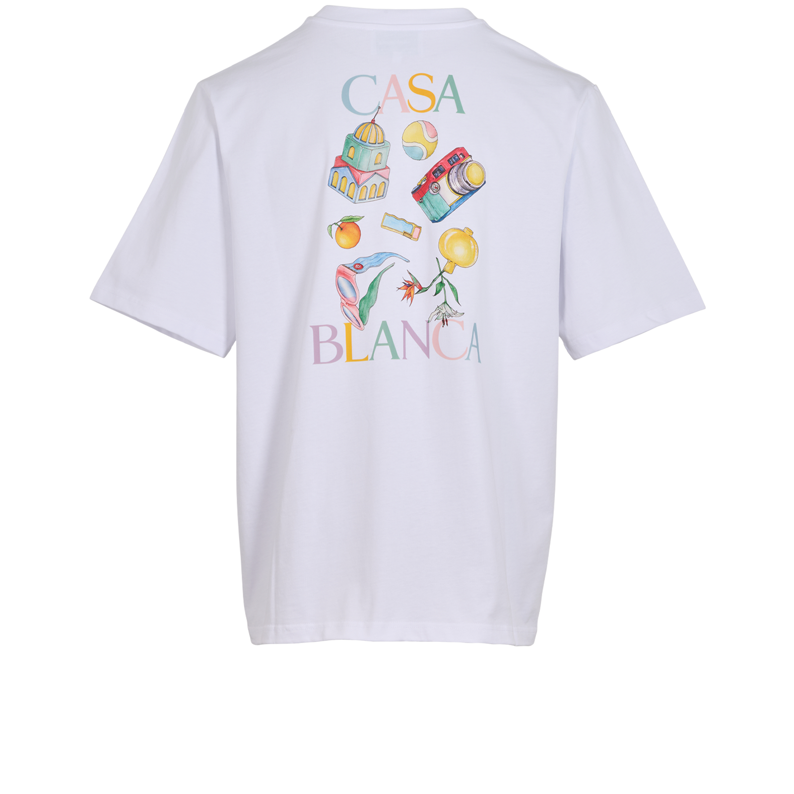 Casablanca Objets En Vrac T-Shirt, &pound;90, Clothing, White, Cotton, Back view