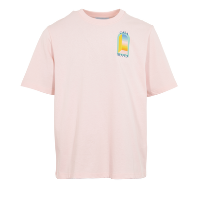 Casablanca L'Arc Colore T-Shirt, &pound;90, Clothing, Pink, Cotton, Front view