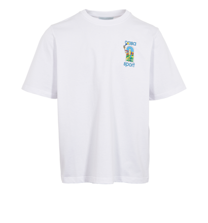 Casablanca Le Jeu Colore Screen T-Shirt, &pound;90, Clothing, White, Cotton, Front view