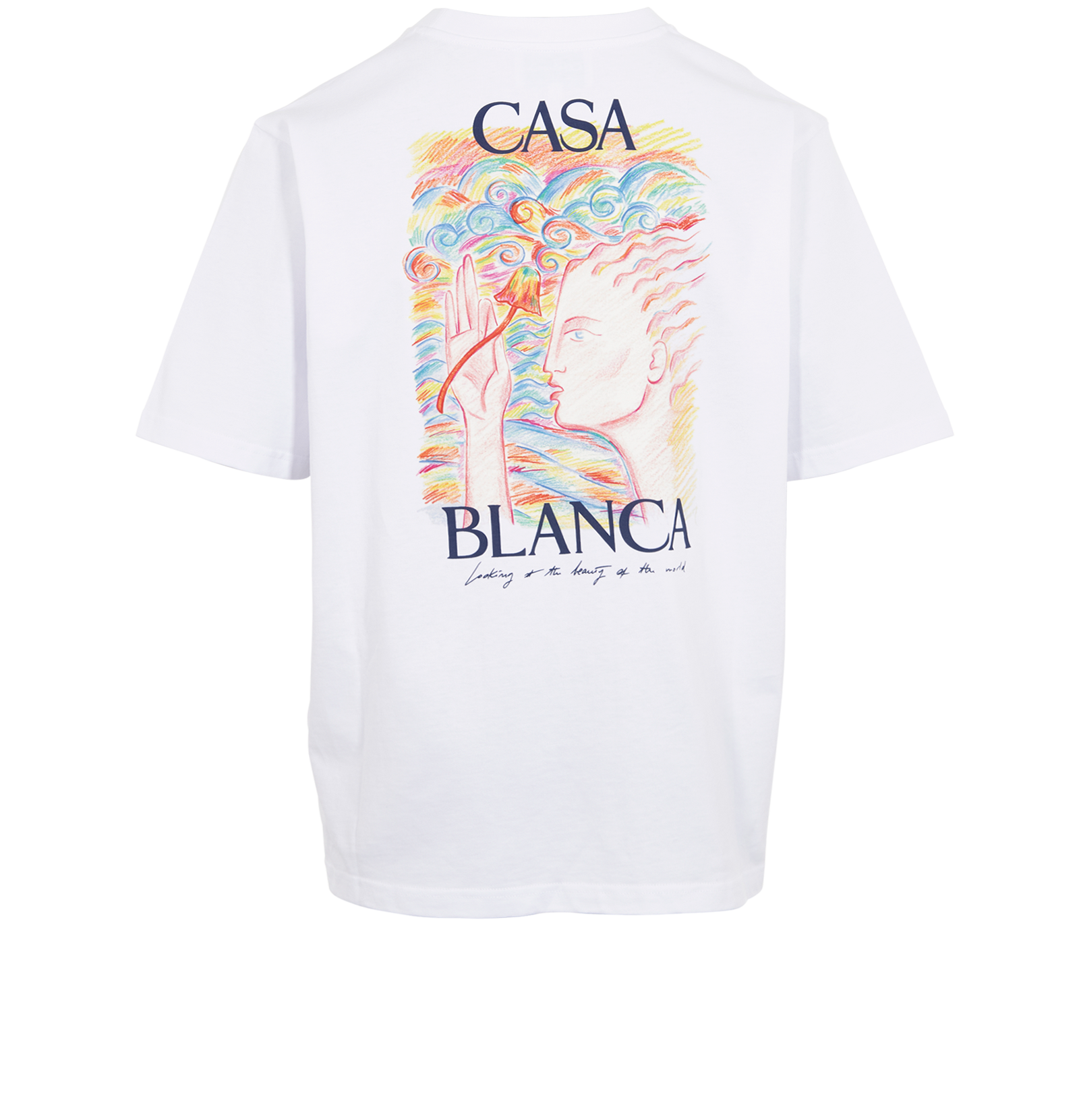 Casablanca Mushroom Goddess T-Shirt, &pound;90, Clothing, White, Cotton, Back view