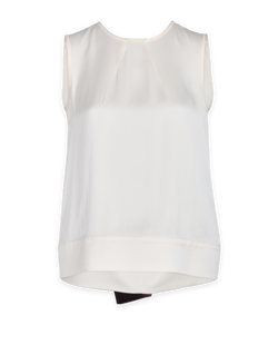 Celine Sleeveless Top, Silk, Cream/Purple, UK10, 3*