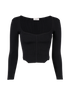 Celine Corset Crop Top, &pound;295, Clothing, Black, Silk, Front view