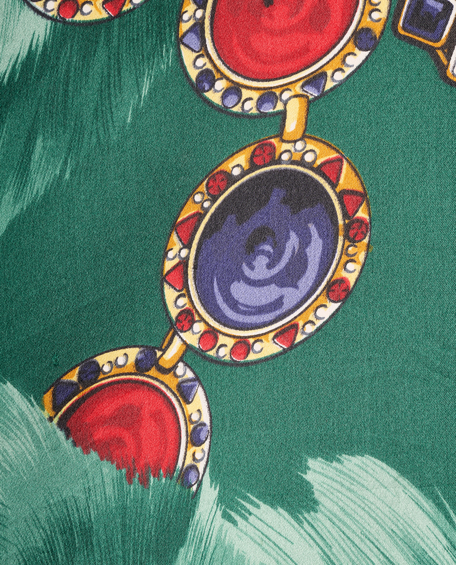 Celine Wolves & Jewels Blouse, &pound;220, Clothing, Green, Silk, Other view