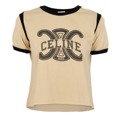 Celine 70's T-Shirt, &pound;180, Clothing, Cream, Cotton, Front view