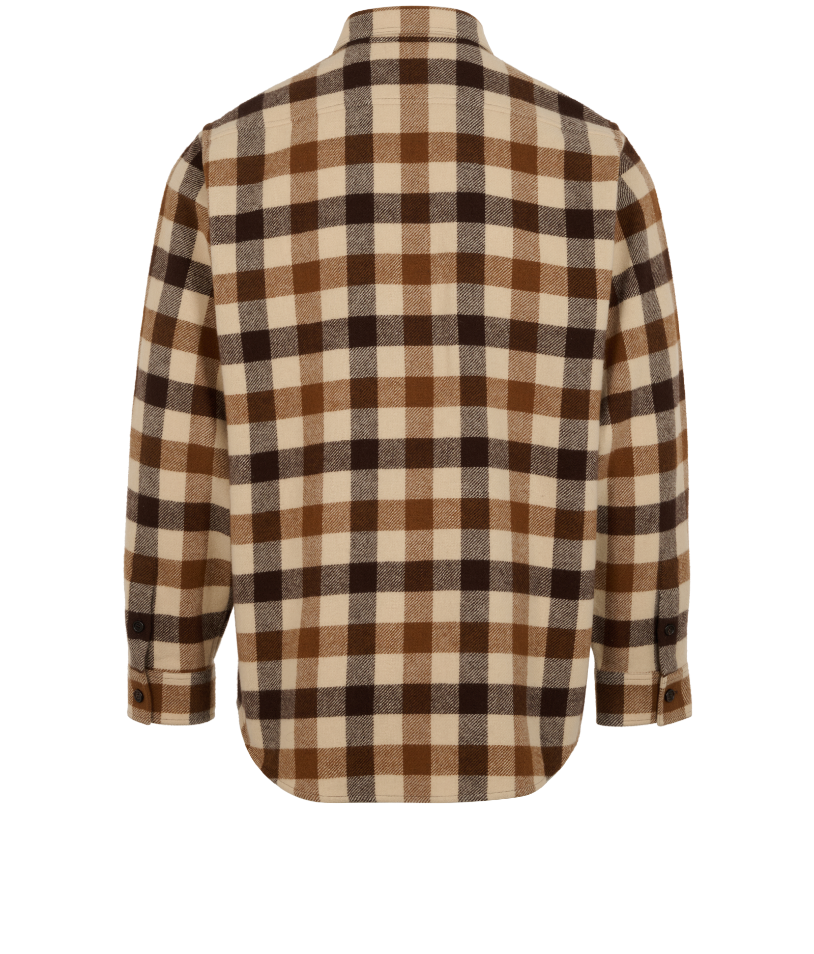 Celine Checked Overshirt, &pound;200, Clothing, Brown/Cream, Wool, Back view