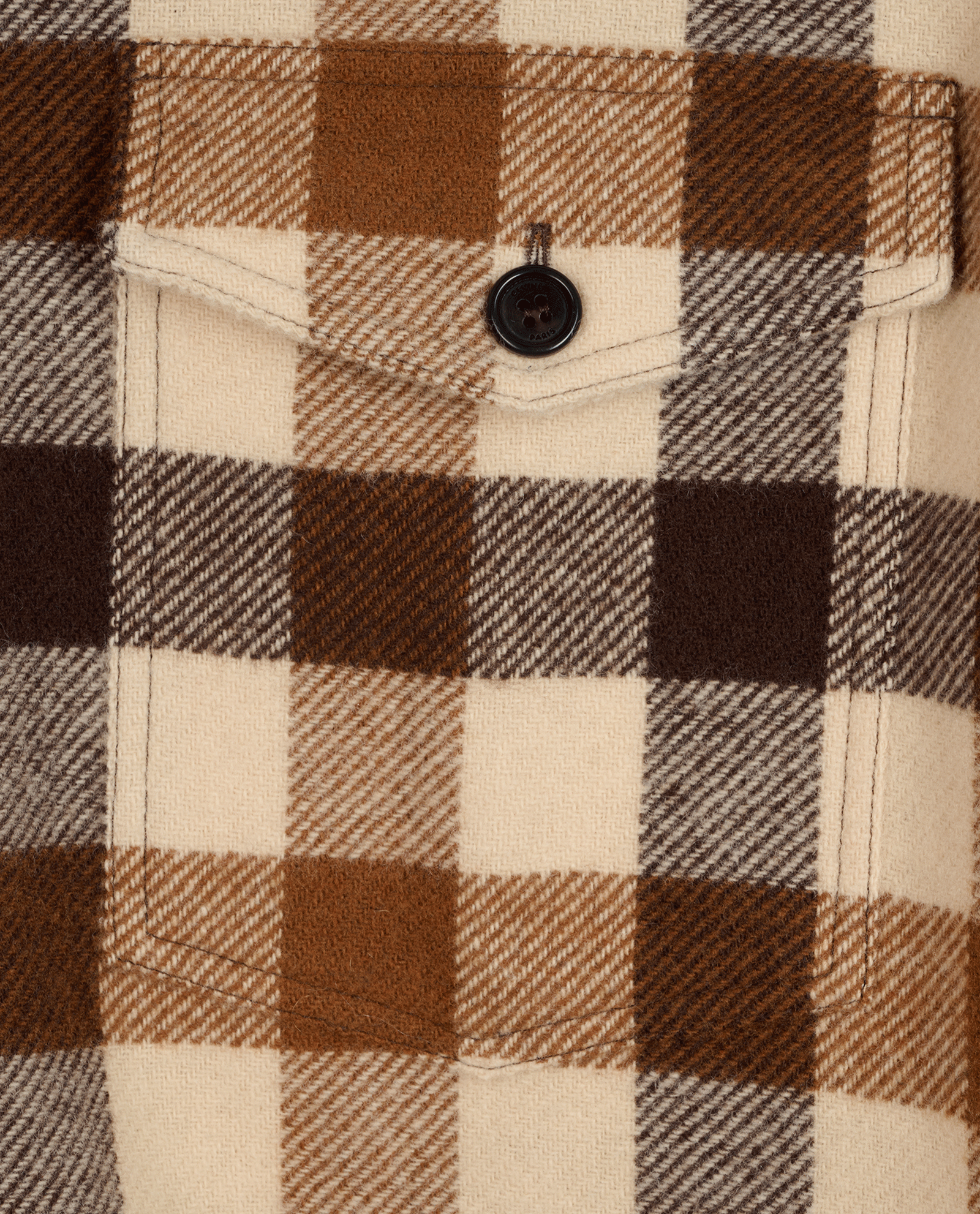 Celine Checked Overshirt, &pound;200, Clothing, Brown/Cream, Wool, Other view