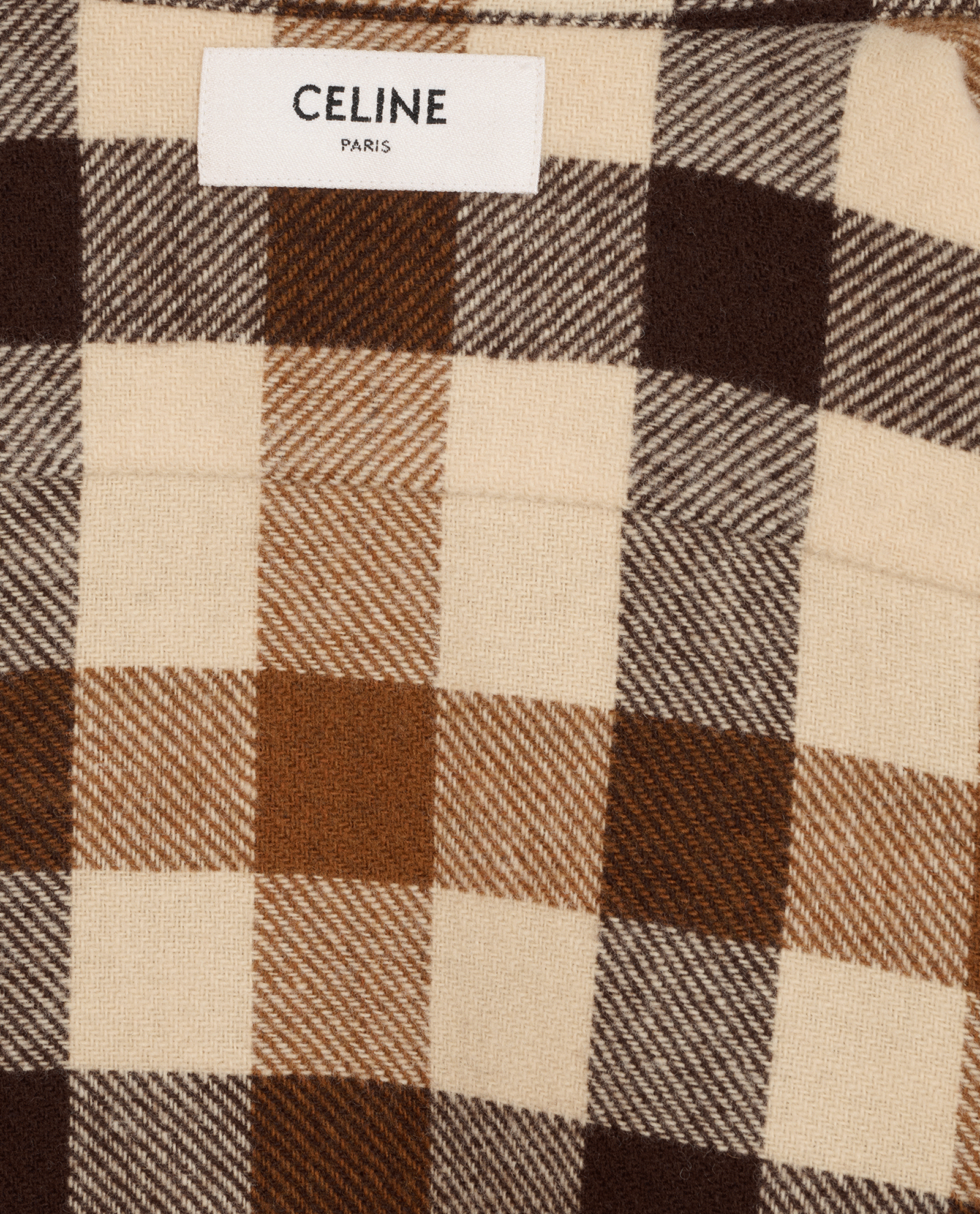 Celine Checked Overshirt, &pound;200, Clothing, Brown/Cream, Wool, Other view