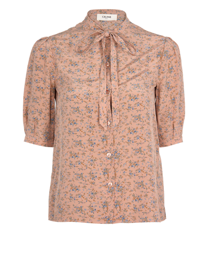 Celine Floral Print Tie Neck Blouse, front view
