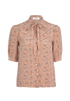 Celine Floral Print Tie Neck Blouse, front view