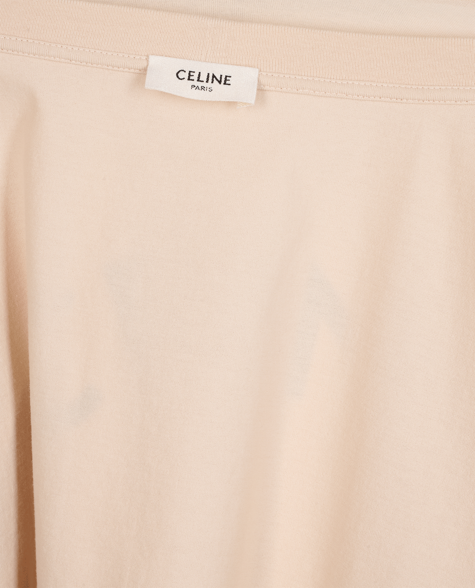 Celine Logo Cropped T-Shirt, &pound;220, Clothing, Beige, Cotton, Other view
