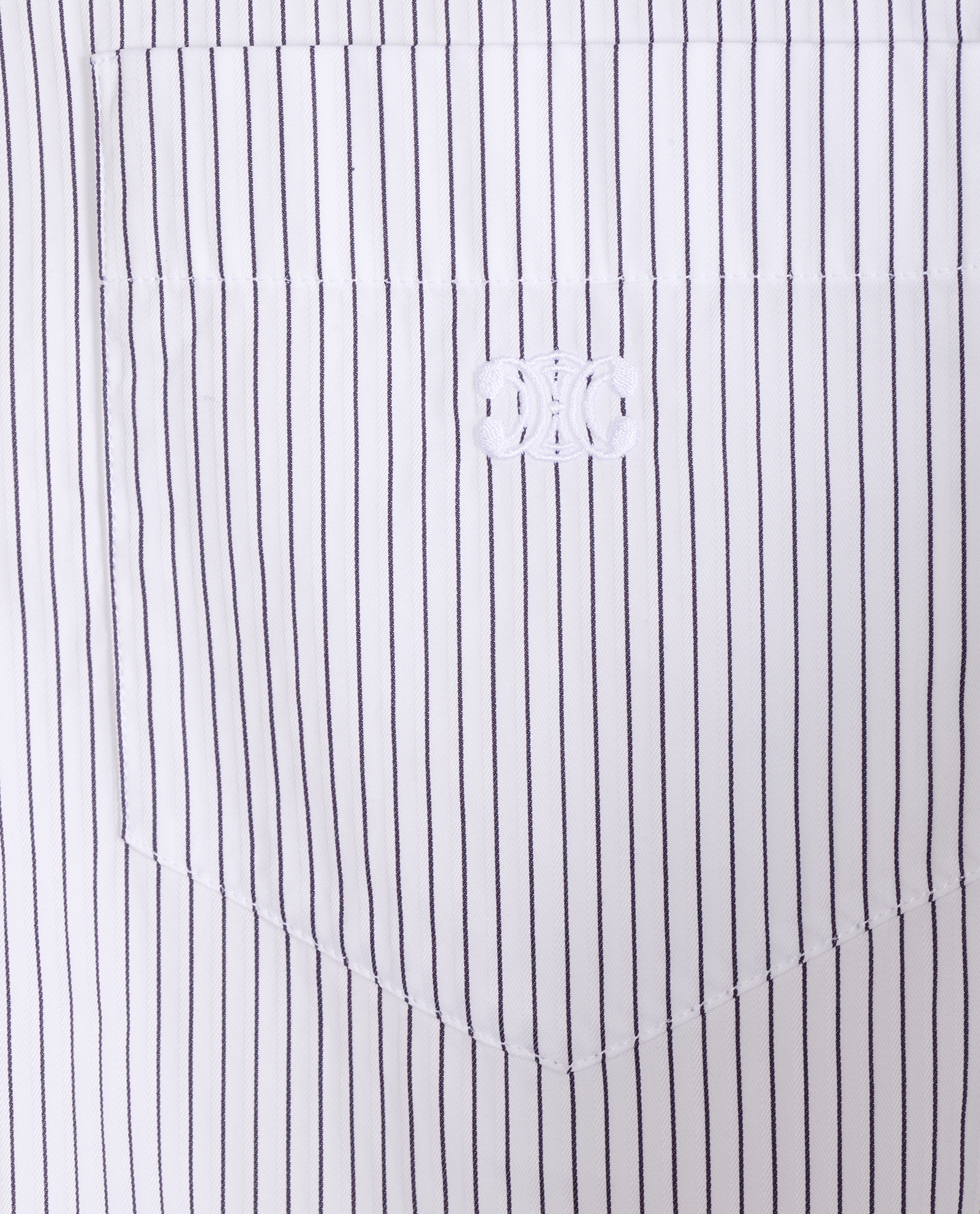 Celine Triomphe & Stripe Cropped Shirt, &pound;450, Clothing, White, Cotton, Other view
