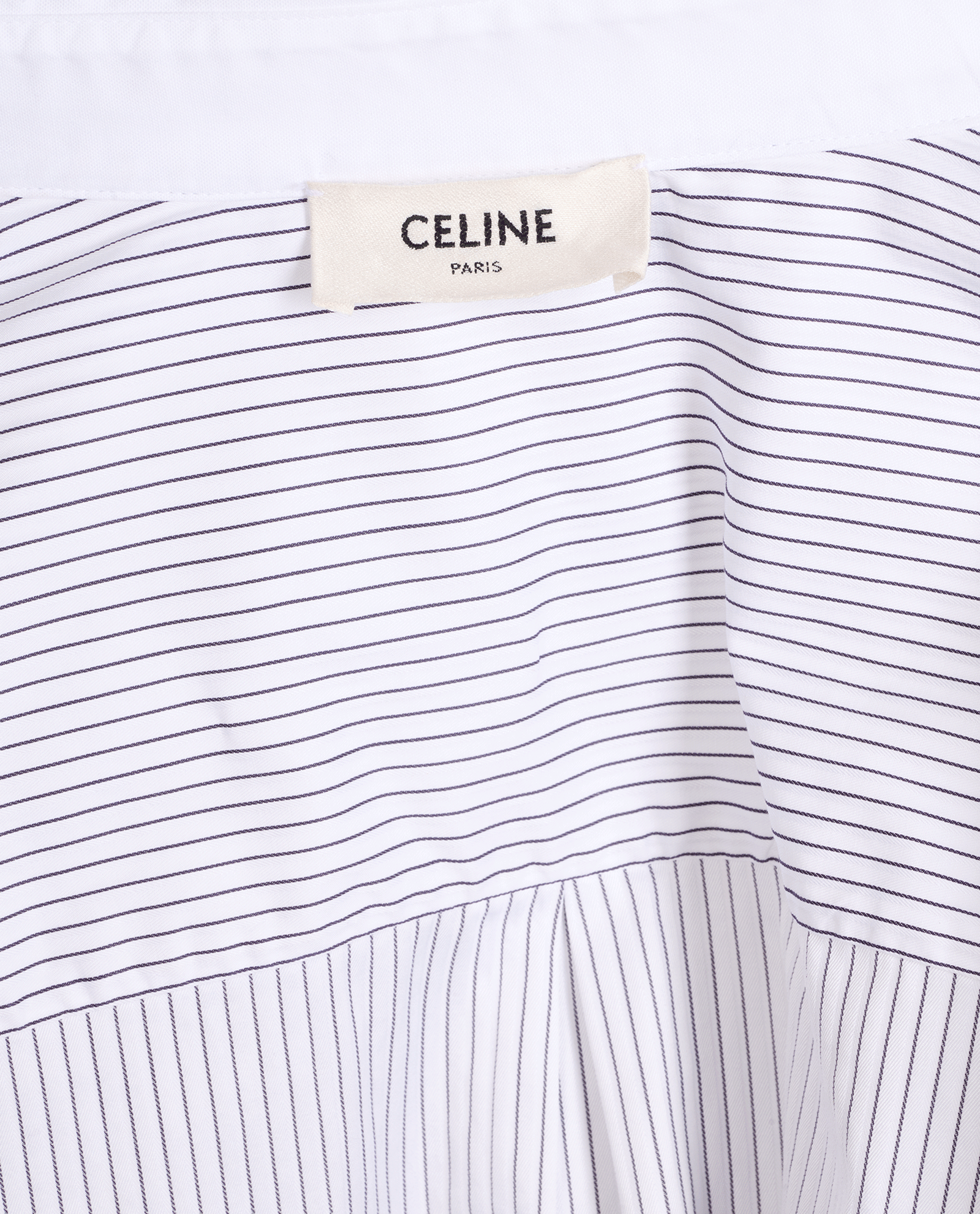 Celine Triomphe & Stripe Cropped Shirt, &pound;450, Clothing, White, Cotton, Other view