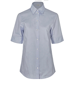 Celine Short Sleeved Shirt, Cotton, Blue, UK 8, 3