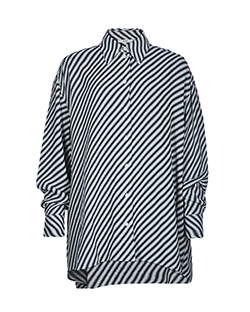 Celine Oversized Shirt, Viscose, Black, UK 14