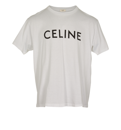 Celine Logo T-Shirt, &pound;250, Clothing, White, Cotton, Front view