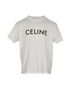 Celine Logo T-Shirt, &pound;250, Clothing, White, Cotton, Front view