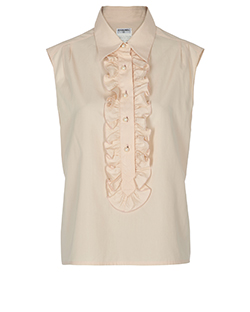Chanel Sleeveless Ruffle Detailed Top, Cotton, Pink, UK16, 2*