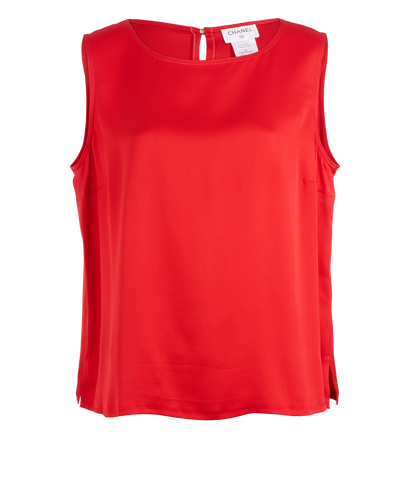 Chanel 09A Sleeveless Top, &pound;110, Clothing, Red, Silk, Front view