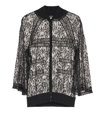 Chanel 07C Laced Long Sleeves Shirt, &pound;550, Clothing, Black, Nylon/Rayon (Polymer), Front view