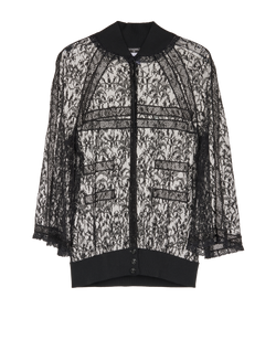 Chanel 07C Laced Long Sleeves Shirt, Rayon/Nylon, Black, UK 14, 2*