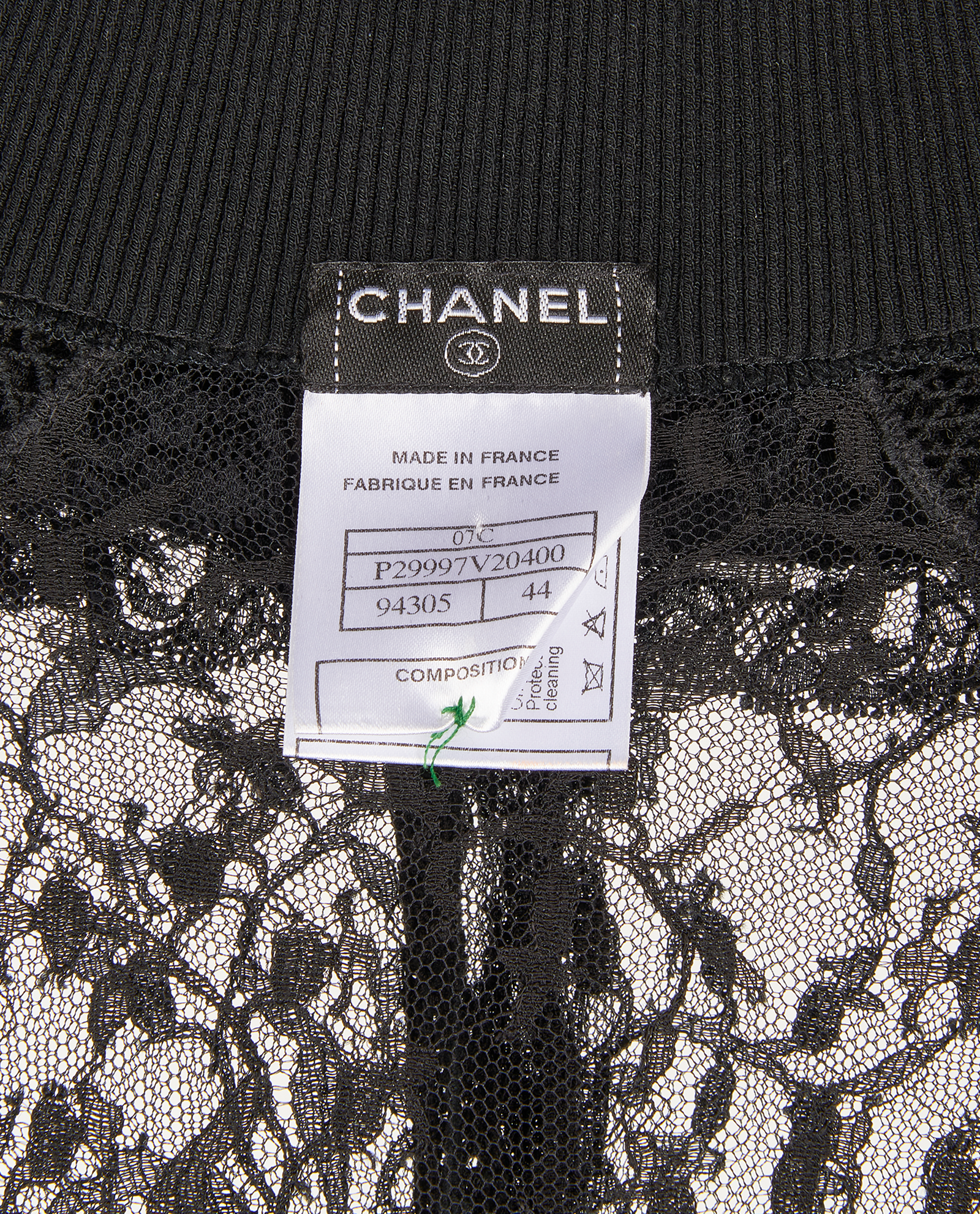 Chanel 07C Laced Long Sleeves Shirt, &pound;550, Clothing, Black, Nylon/Rayon (Polymer), Other view