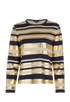 Chanel Striped Long Sleeve Top, &pound;350, Clothing, Gold, Cotton, Front view