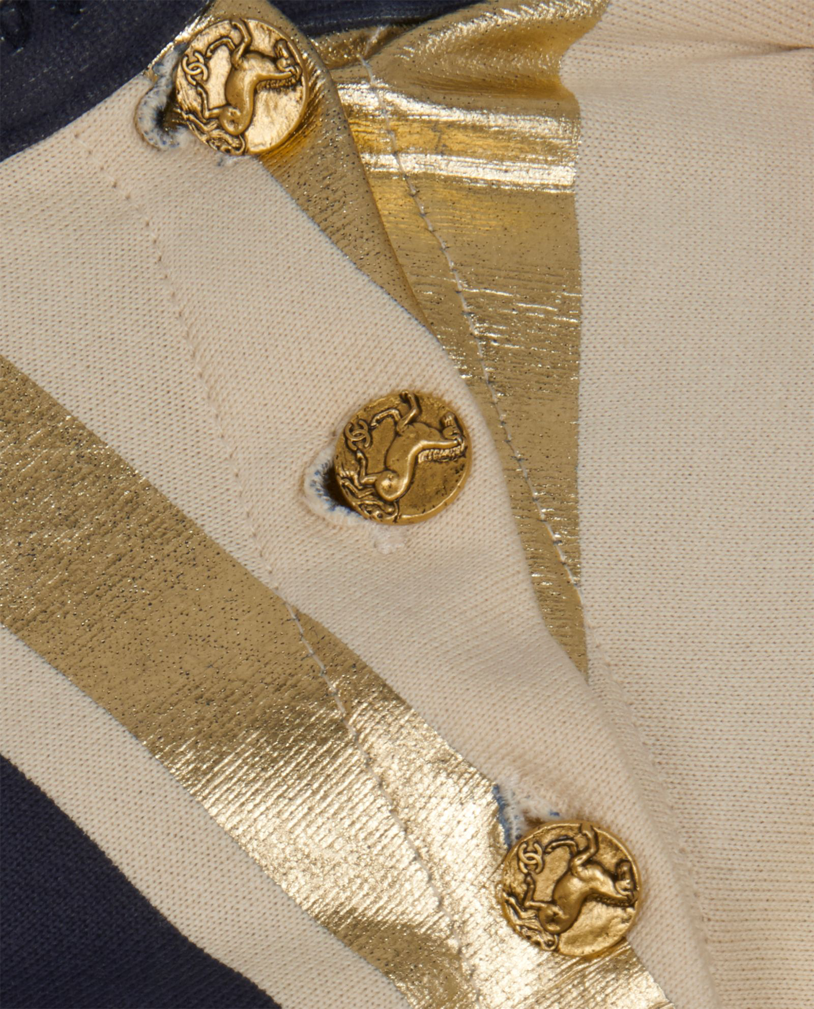 Chanel Striped Long Sleeve Top, &pound;350, Clothing, Gold, Cotton, Other view