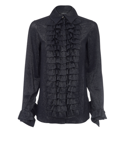 Chanel Long Sleeve Ruffle Blouse, front view