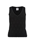 Chanel V Neck Sleeveless Tank Top, &pound;160, Clothing, Black, Cotton, Front view