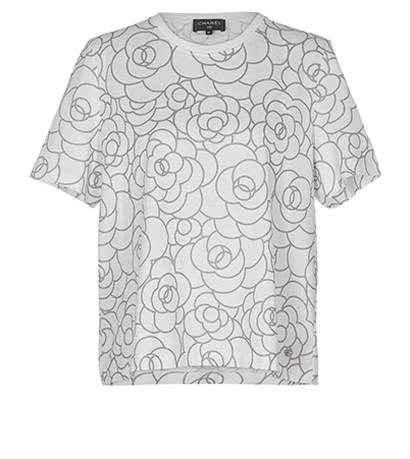 Chanel CC Logo Camellia T Shirt, front view