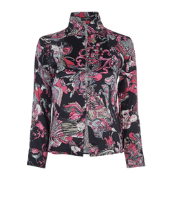 Chanel Asian Mask Printed Blouse - Size Womens 6