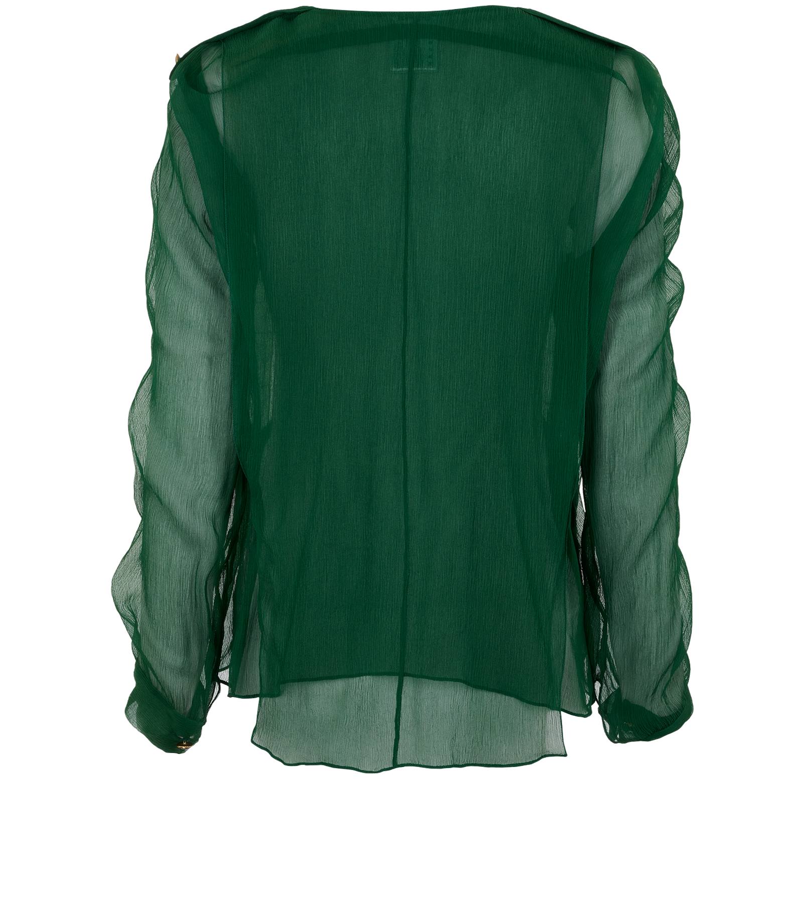 Chanel Panelled Sheer Shirt, &pound;250, Clothing, Green, Silk, Back view