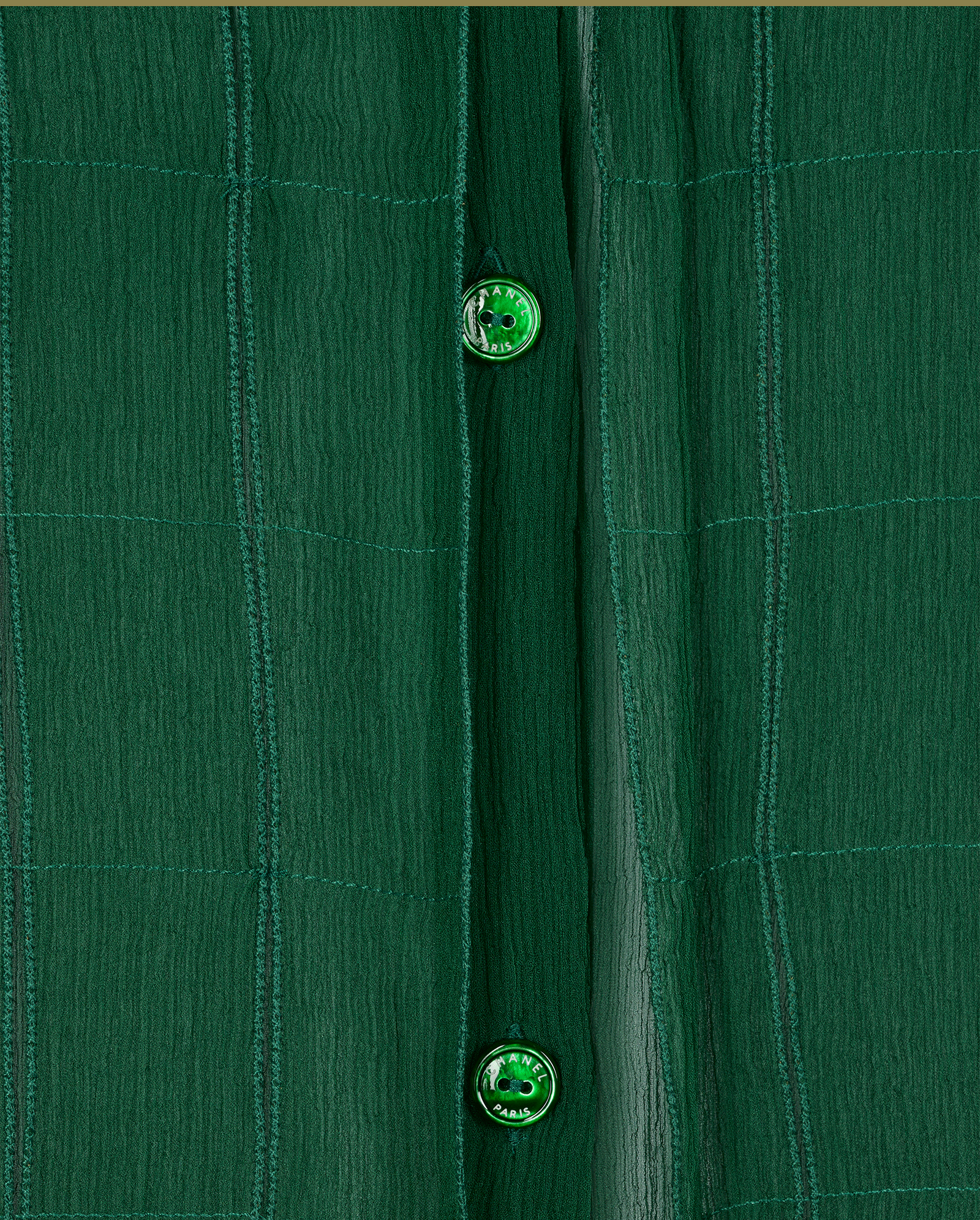 Chanel Panelled Sheer Shirt, &pound;250, Clothing, Green, Silk, Other view