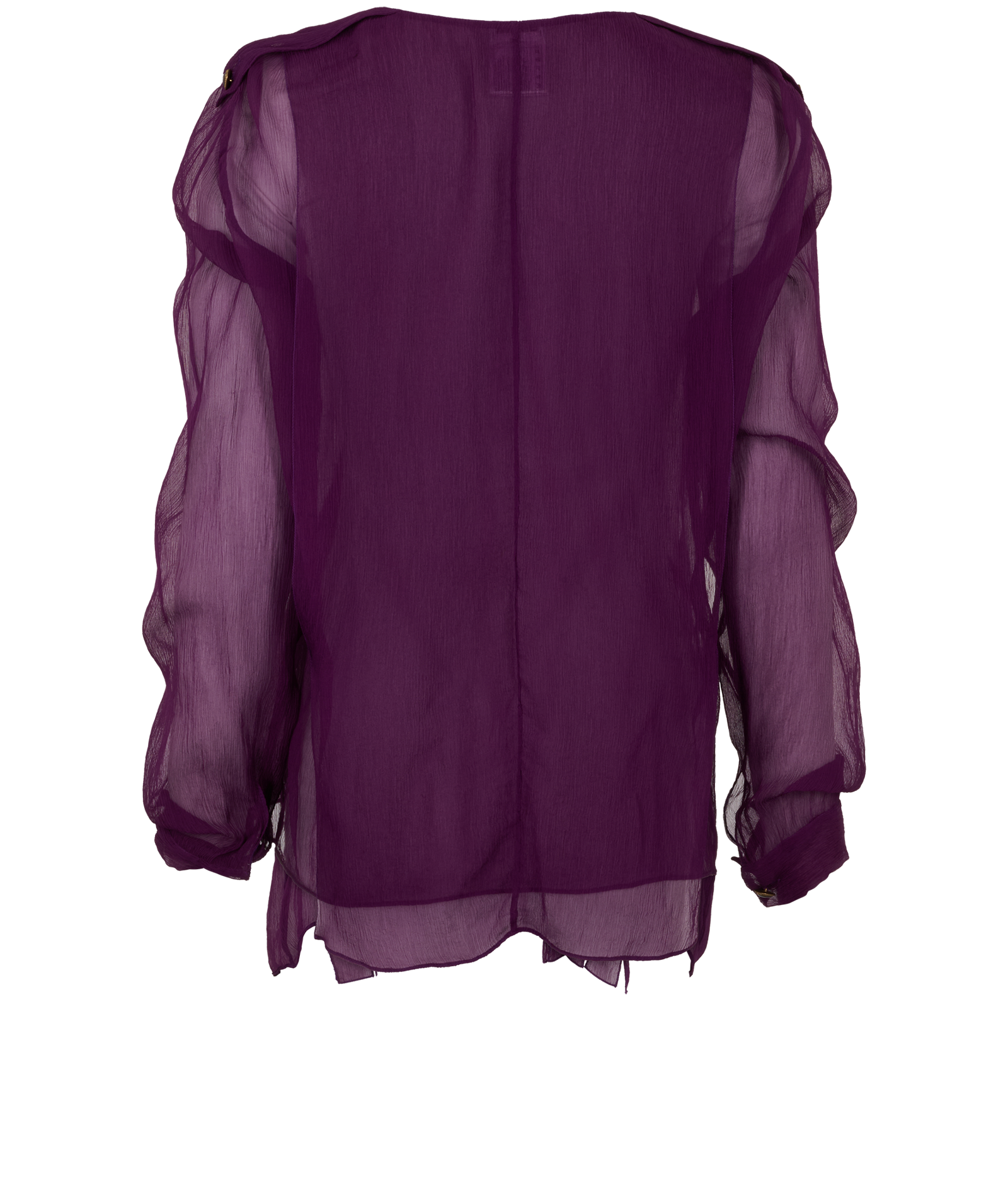 Chanel Sheer Blouse, &pound;350, Clothing, Purple, Silk, Back view