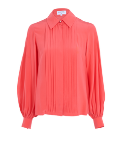 Chanel Pleated Blouse, Silk, Pink, UK6, 3*