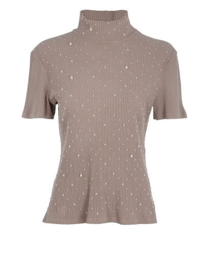 Chanel Pearl Ribbed Top, front view