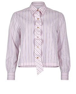 Chanel Vintage Pinstripe Fitted Shirt, Cotton, Pink, 14, 3*