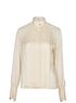 Chanel Pleated Long Sleeve Blouse, &pound;440, Clothing, Cream, Silk, Front view