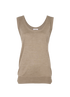 Chloé Knit Sleeveless Tank Top, &pound;80, Clothing, Beige, Silk, Front view