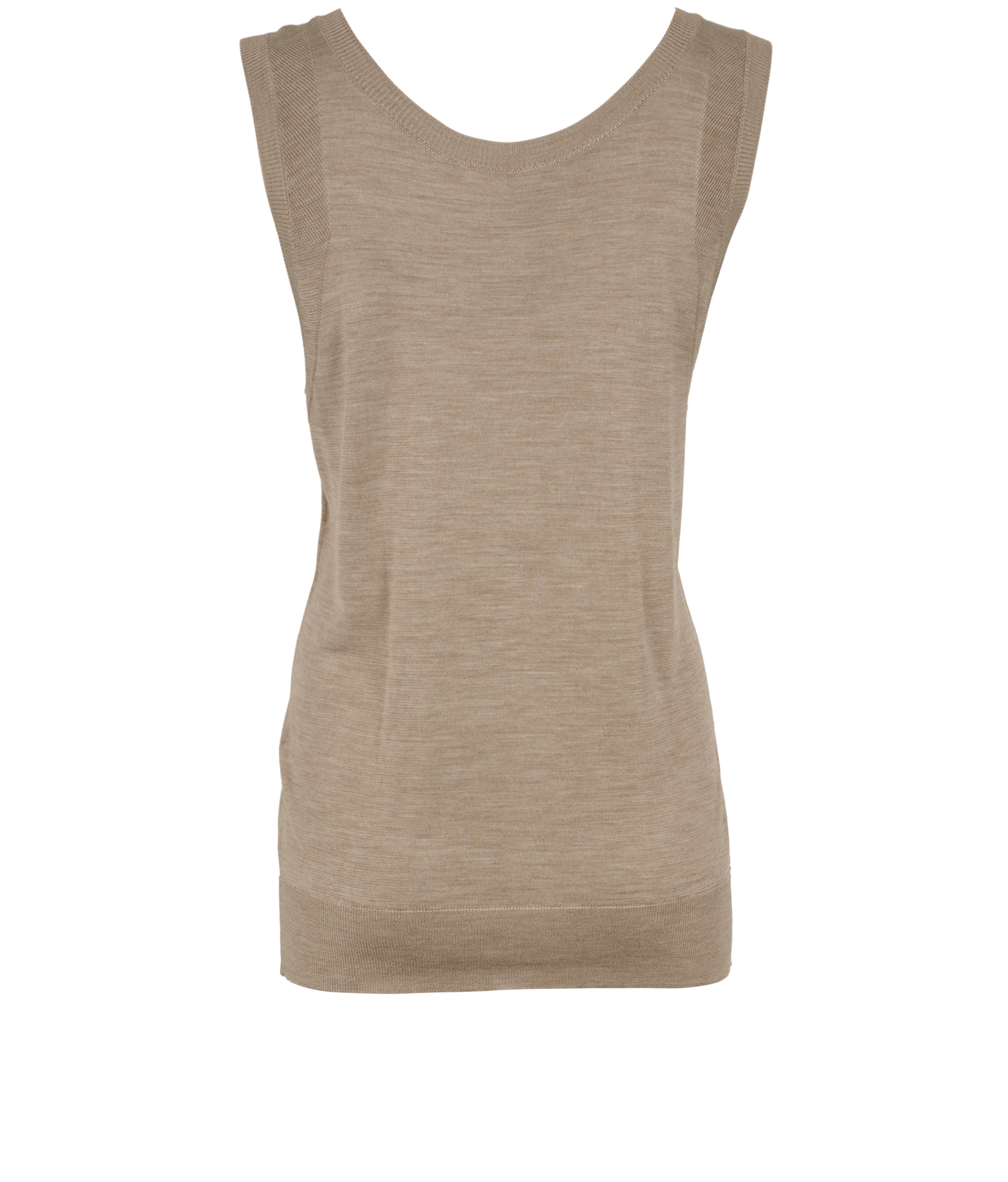 Chloé Knit Sleeveless Tank Top, &pound;80, Clothing, Beige, Silk, Back view