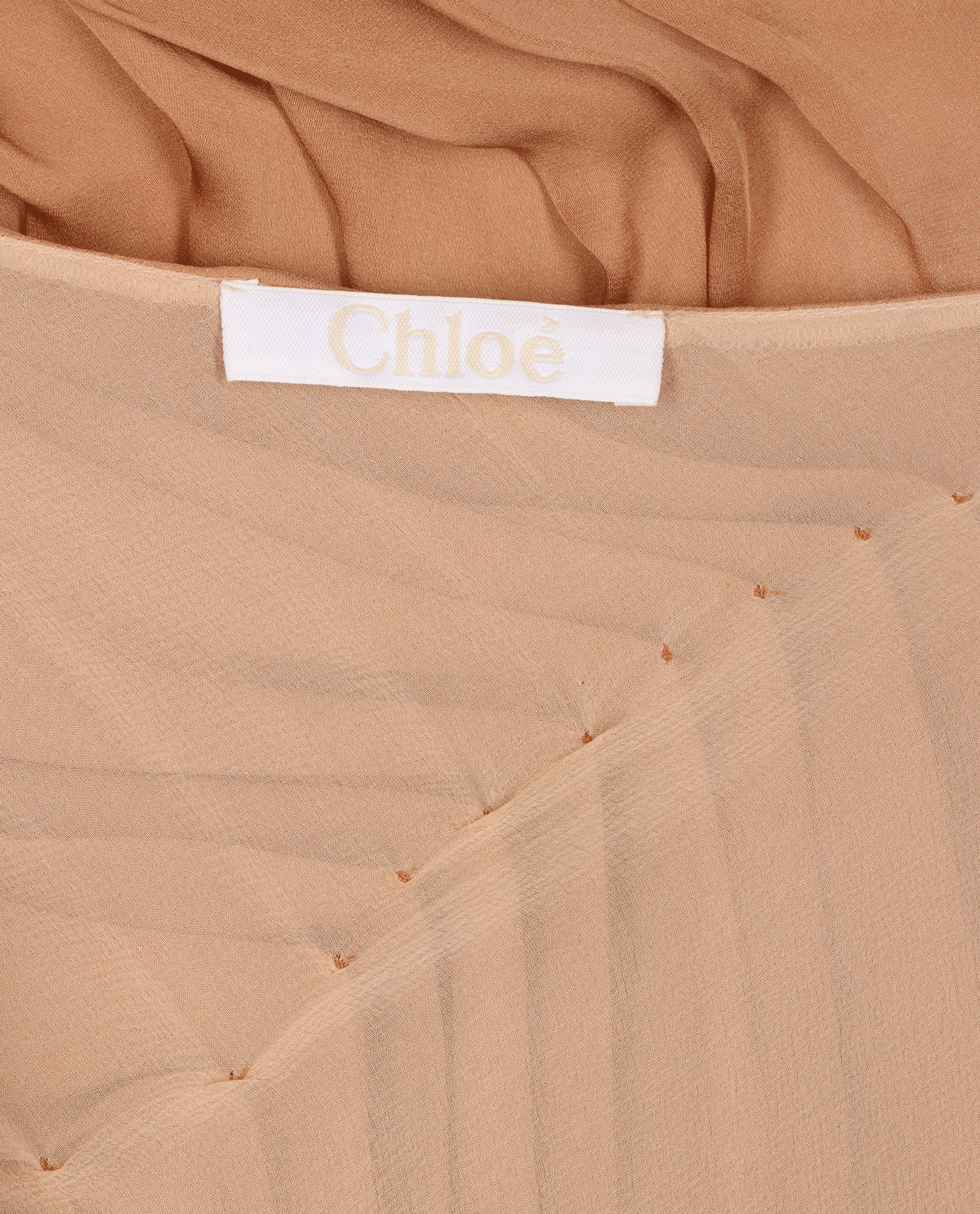 Chloe Bow-Detail One-Shoulder Blouse, &pound;60, Clothing, Tan, Silk, Other view