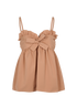 Chloe Bow Sleeveless Top, &pound;90, Clothing, Pink, Cotton/Polyester (Polymer), Front view