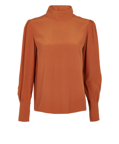 Chloe Turtleneck Button-Up Shirt, front view