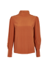 Chloe Turtleneck Button-Up Shirt, front view