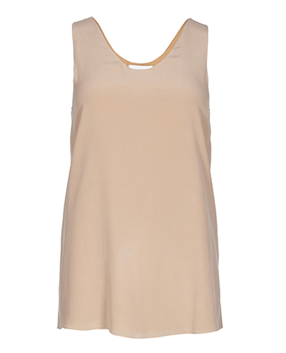 Chloe Peach Silk Vest Top, front view