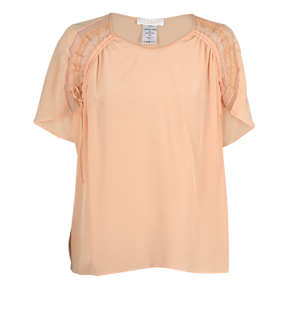 Chloe Short Sleeve, &pound;80, Clothing, Pink, Silk, Front view