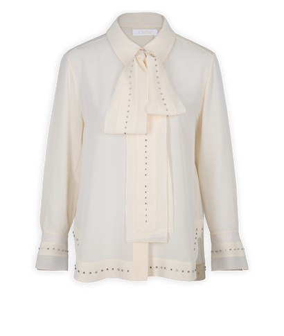 Chloe Collared Embellished Blouse, front view